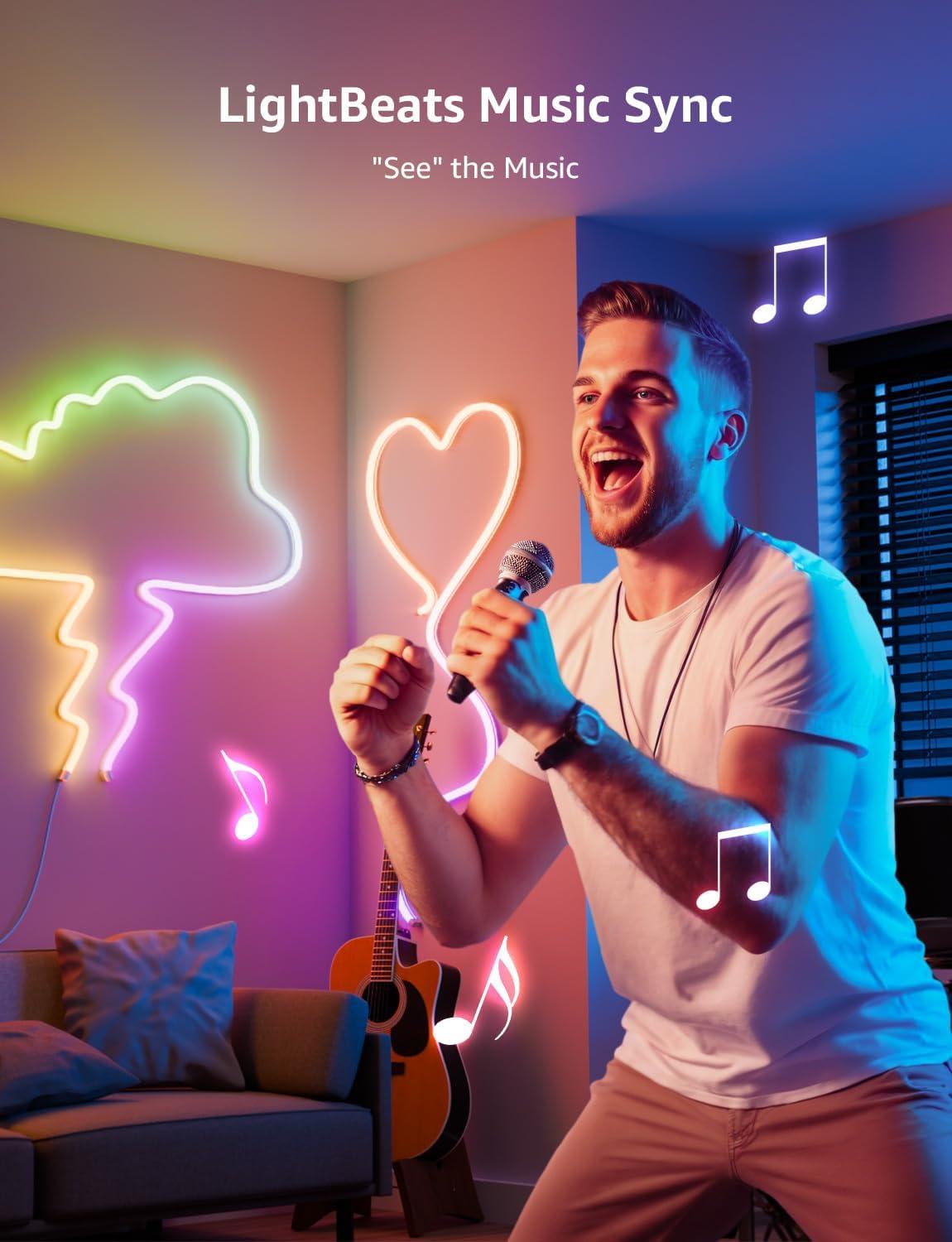 imageLepro N1 AI Smart RGB Rope Lights for Christmas Decorations LLM AI Generated Lighting LightBeats Music Sync Color Segment DIY Voice Control Via App 1968ft WiFi ampamp Bluetooth LED Strip Lights328ft