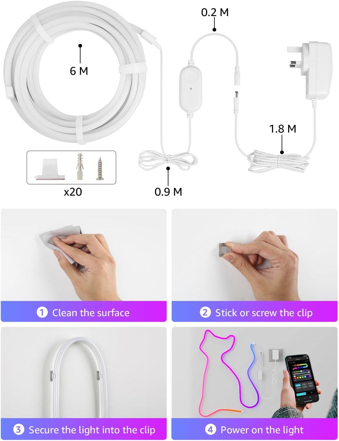 imageLepro N1 AI Smart RGB Rope Lights for Christmas Decorations LLM AI Generated Lighting LightBeats Music Sync Color Segment DIY Voice Control Via App 1968ft WiFi ampamp Bluetooth LED Strip Lights1968ft