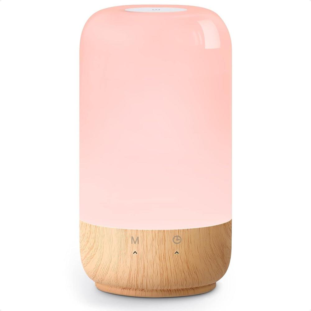 imageLepro Table Lamp Color Changing LED Touch Lamp for Bedroom RGB and Tunable White 2700K5700K 350lm Dimmable Bedside Nursery Night Light with AutoOff Timer Soft Warm White Mood Lighting SilverLight Wood Grain