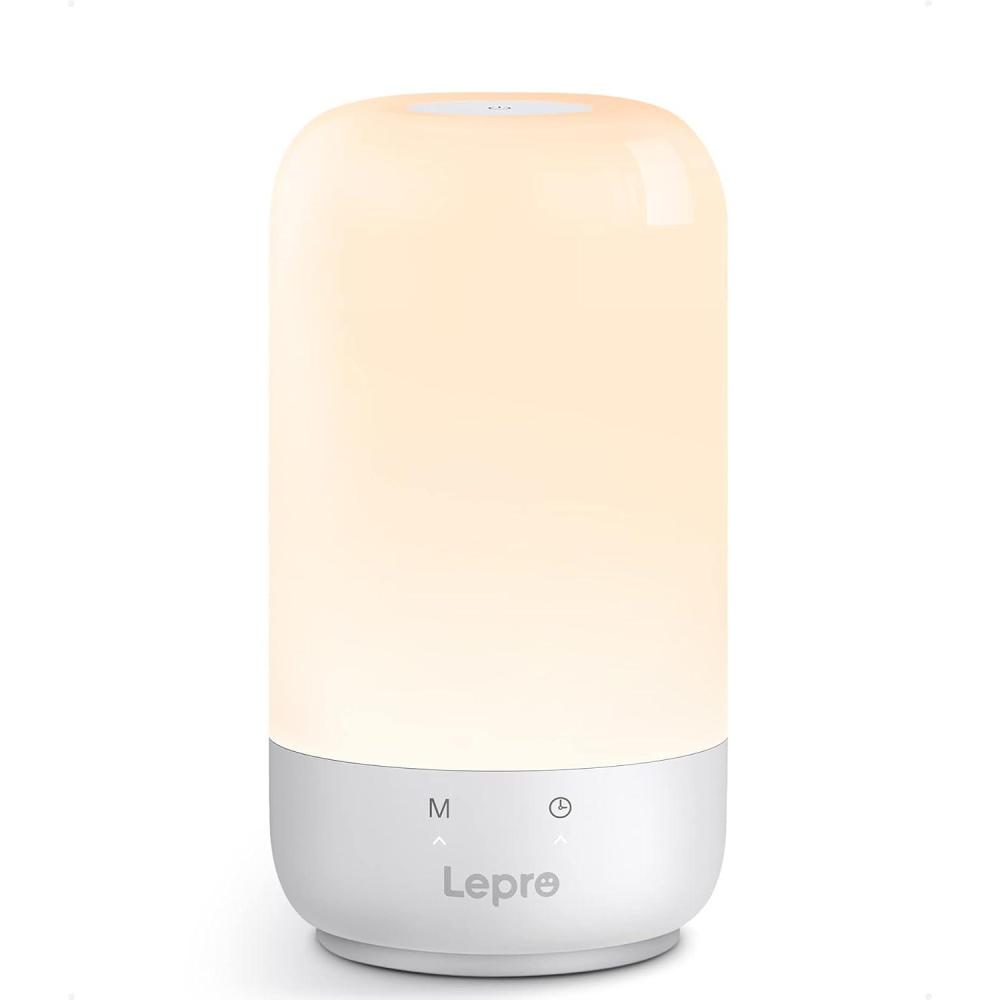 imageLepro Table Lamp Color Changing LED Touch Lamp for Bedroom RGB and Tunable White 2700K5700K 350lm Dimmable Bedside Nursery Night Light with AutoOff Timer Soft Warm White Mood Lighting SilverSilver