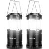 imageLepro LED Camping Lantern Super Bright Battery Powered IPX4 Water Resistant Portable Emergency Lights for Hurricane Storms Outages Collapsible 2 Packs