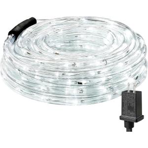 LE 33ft 240 LED Rope Lights Outdoor 24 Volts, 3/8 inch Clear Tube, Upgraded 2700K Warm White, Connectable (Up to 3 Sets), Not Dimmable, Waterproof String Lights for Patio Deck Railing Stair Landscape(Cool White)