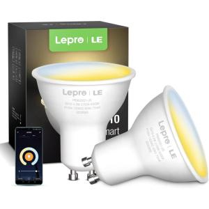 Lepro Alexa GU10 LED Light Bulbs – 50W Halogen Equivalent Smart GU10 Bulb Works with Alexa & Google Assistant,Voice and App Control,2700-6500K Tunable Track Light Bulb, No Hub Required, 2.4G WiFi Only