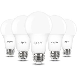 Lepro Dimmable LED Light Bulbs 60 Watt Equivalent, 9.5W 800LM Soft Warm White 2700K, A19 E26 Standard Medium Base, UL FCC Listed, 15000 Hour Lifetime, 6 Packs(Warm White-2700k)