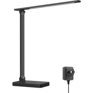 Lepro LED Desk Lamp for Home Office, 9.5W 750LM Metal Touch Control Desk Light, 5 Color Modes 5 Brightness Level, Eye Caring Task Lamp For Reading, Sewing, Crafts, School Supplies, Puzzle Light, Black(Black)