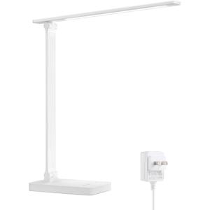 Lepro LED Desk Lamp for Home Office, 9.5W 750LM Metal Touch Control Desk Light, 5 Color Modes 5 Brightness Level, Eye Caring Task Lamp For Reading, Sewing, Crafts, School Supplies, Puzzle Light, Black(White)