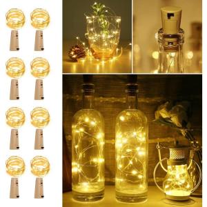 Lepro Wine Bottle Lights with Cork, 6.6 ft 20 LED Fairy Lights Battery Operated Mini String Lights, Waterproof Small Pixie Lights for Mason Jars, Crafts, DIY Wedding Party Centerpieces, 8 Pack