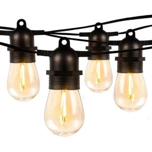 Lepro ZB1 AI Smart Outdoor String Lights APP Control, 100(88+12) ft RGB+IC+Warm White Outdoor Light 30 LED Bulbs, NOT Extendable, Alexa Google Enabled, Music Sync, NO Remote, 2.4 GHz WiFi+Bluetooth(Warm White)