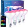 imageLepro BR1 AI LED Smart Bulbs  AI Generated Lighting LightGPM 2 with LLM LightBeats Music Sync Voice Control Via App RGBWW Colors Compatible with Alexa ampamp Google Assistant BR30 E26 8W 4 Packs