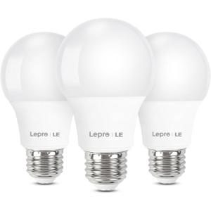 LE LED Light Bulbs 60 Watt Equivalent, 9W 800 Lumens Non-Dimmable, Daylight White 5000K, A19 E26 Standard Medium Base, 10000 Hour Lifetime 5 Count (Pack of 1)(Daylight White 5000k)
