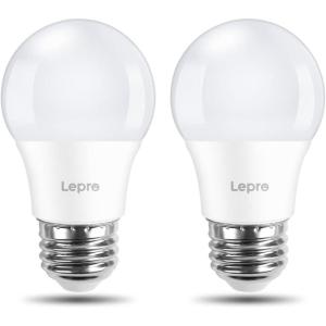 Lepro LED Refrigerator Light Bulb – 40W Equivalent Waterproof Appliance Bulb Replacement for Frigidaire, 5000K Daylight Non-Dimmable Freezer Bulbs with 450 Lumen, 120V 5W A15 E26 Medium Base, 2 Pack