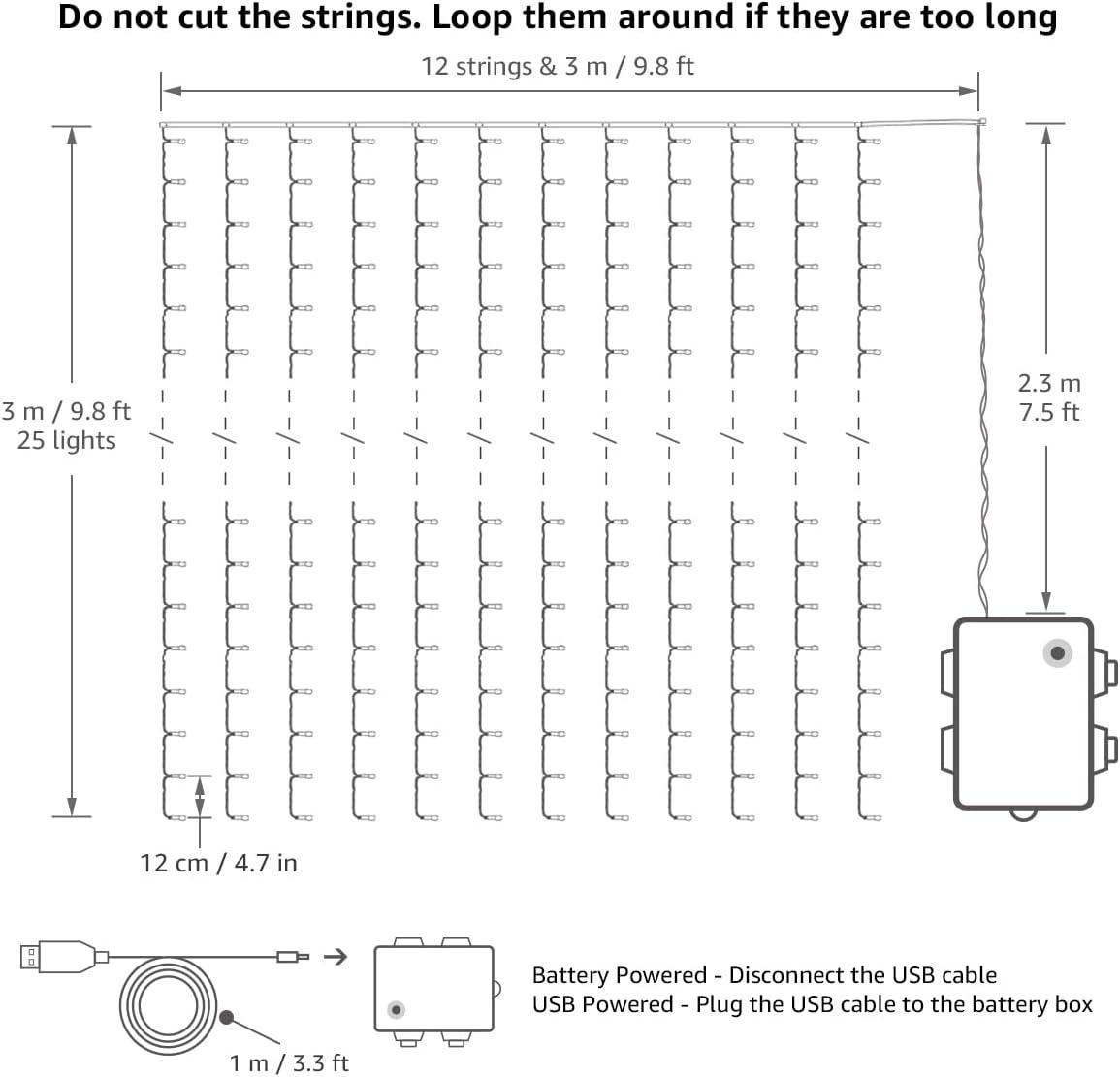imageLE Fairy Curtain Lights Battery Operated ampamp USB Plug in Remote 10 x 10 ft Hanging String Lights for Bedroom Wall 300 LED Indoor Outdoor Twinkle Lights for Wedding Party Backdrop Tent Patio Gazebo