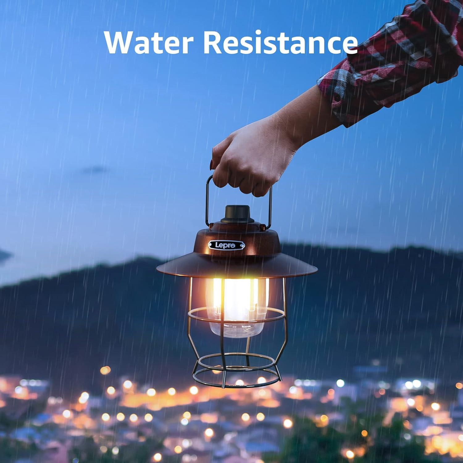 imageLepro Vintage LED Camping Lantern Rechargeable Power Bank Christmas Decorations Retro Style Classic Railroad Lantern with Dimmable Control Portable Hanging Tent Light for Camping Power Outages