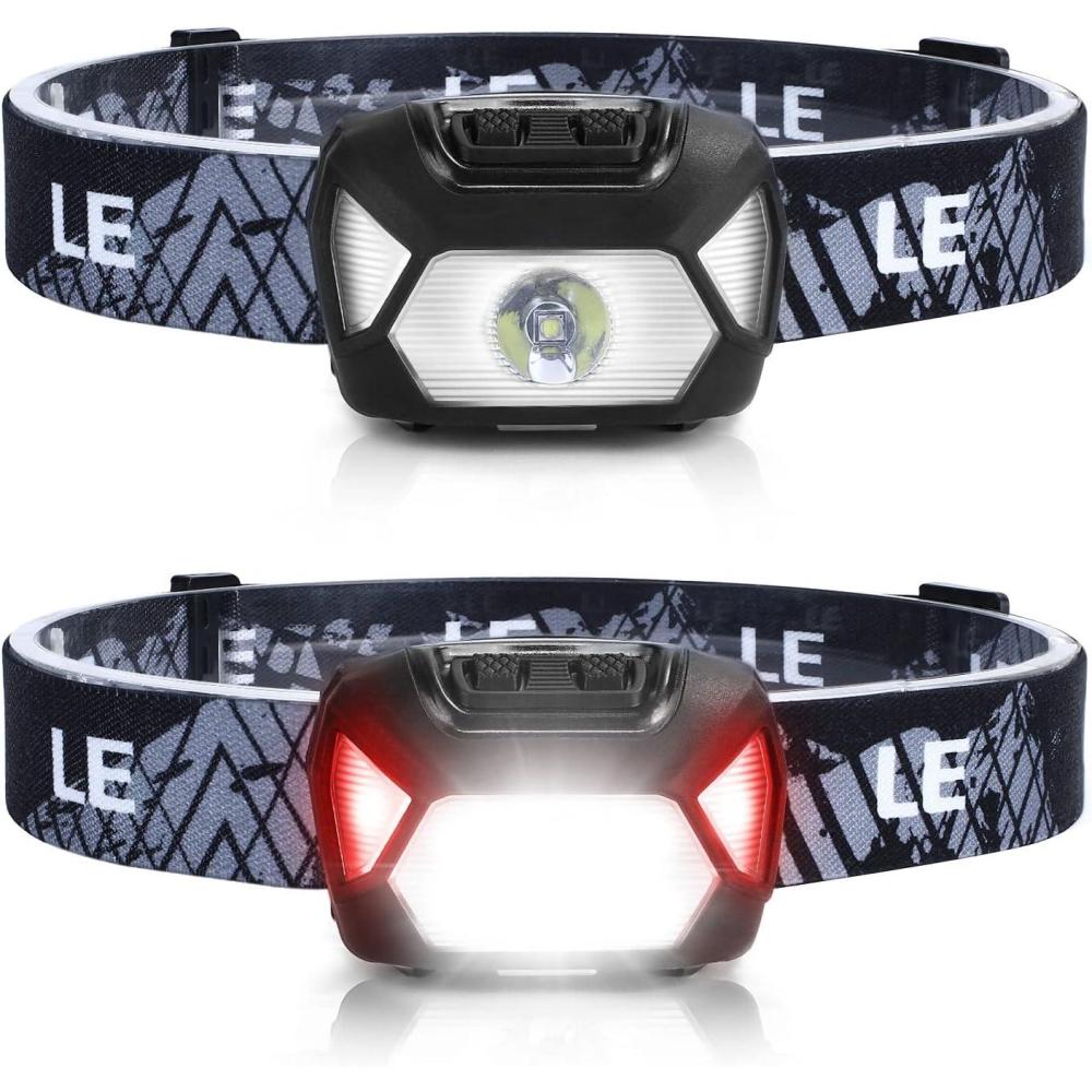 imageLepro HeadLamp 2 Pack Super Bright LED Head lamp with 6 Lighting Modes Waterproof Battery Powered LED Lightweight Headlight for Cycling Running Camping for Kids AdultsBlack2 Pack