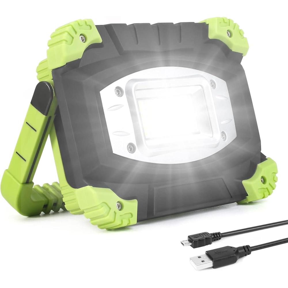 imageLepro Portable LED Work Light 20W Rechargeable Outdoor Flood Light Power Bank for Hiking Working Car Repairing Workshop and More