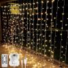 imageLE Fairy Curtain Lights Battery Operated ampamp USB Plug in Remote 10 x 10 ft Hanging String Lights for Bedroom Wall 300 LED Indoor Outdoor Twinkle Lights for Wedding Party Backdrop Tent Patio Gazebo