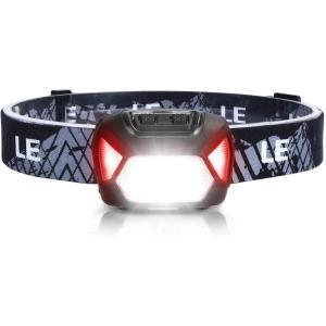 Lepro HeadLamp, 2 Pack Super Bright LED Head lamp with 6 Lighting Modes, Waterproof, Battery Powered LED Lightweight Headlight for Cycling Running Camping for Kids Adults(Black-1 Pack)