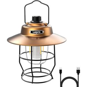 Lepro Vintage LED Camping Lantern Rechargeable, Power Bank, Christmas Decorations, Retro Style, Classic Railroad Lantern with Dimmable Control, Portable Hanging Tent Light for Camping, Power Outages