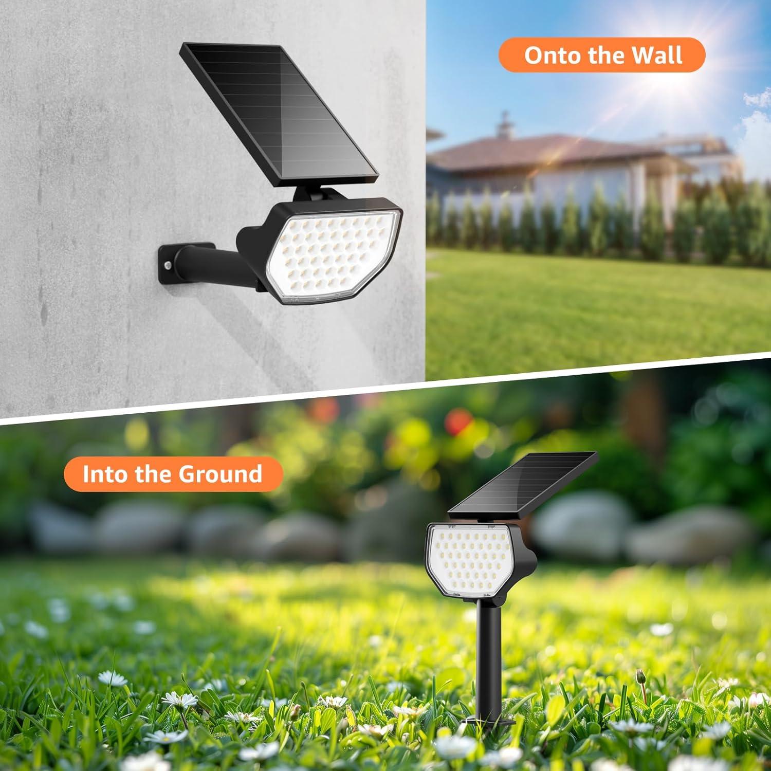 imageLepro Halloween Outdoor Solar Spot Lights Outdoor IP65 Waterproof for Flag Garden Landscape Backyard Holiday Christmas Decorations 2 Pack Cool WhiteDaylight White