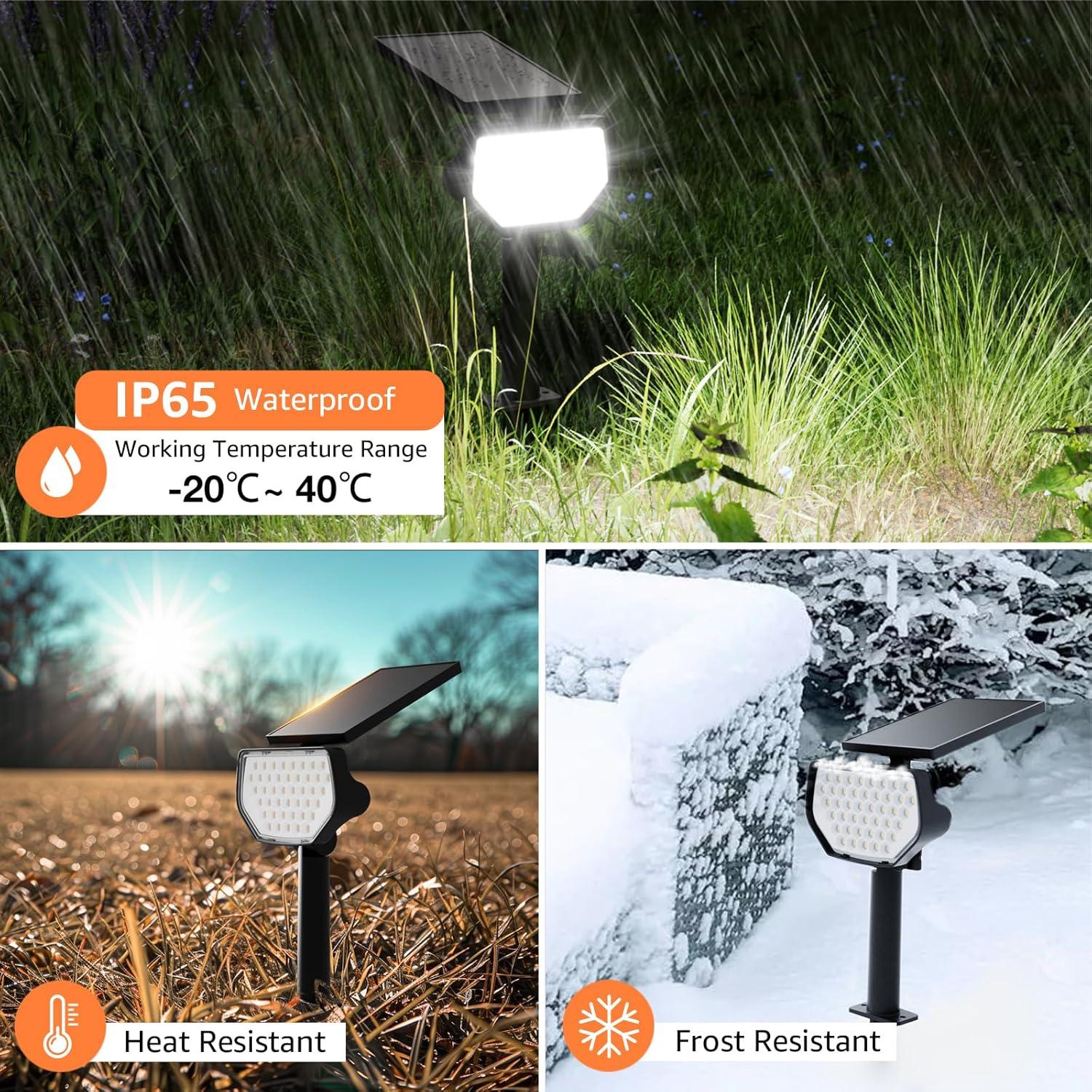 imageLepro Halloween Outdoor Solar Spot Lights Outdoor IP65 Waterproof for Flag Garden Landscape Backyard Holiday Christmas Decorations 2 Pack Cool WhiteDaylight White