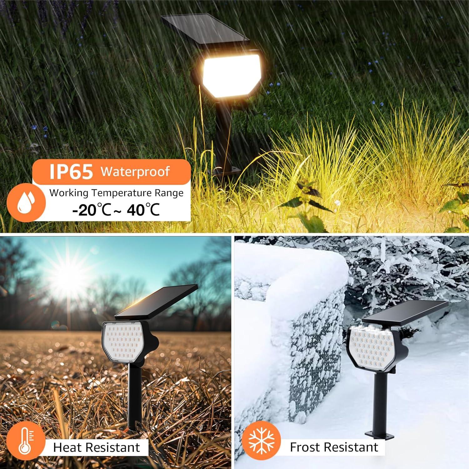 imageLepro Halloween Outdoor Solar Spot Lights Outdoor IP65 Waterproof for Flag Garden Landscape Backyard Holiday Christmas Decorations 2 Pack Cool WhiteWarm White