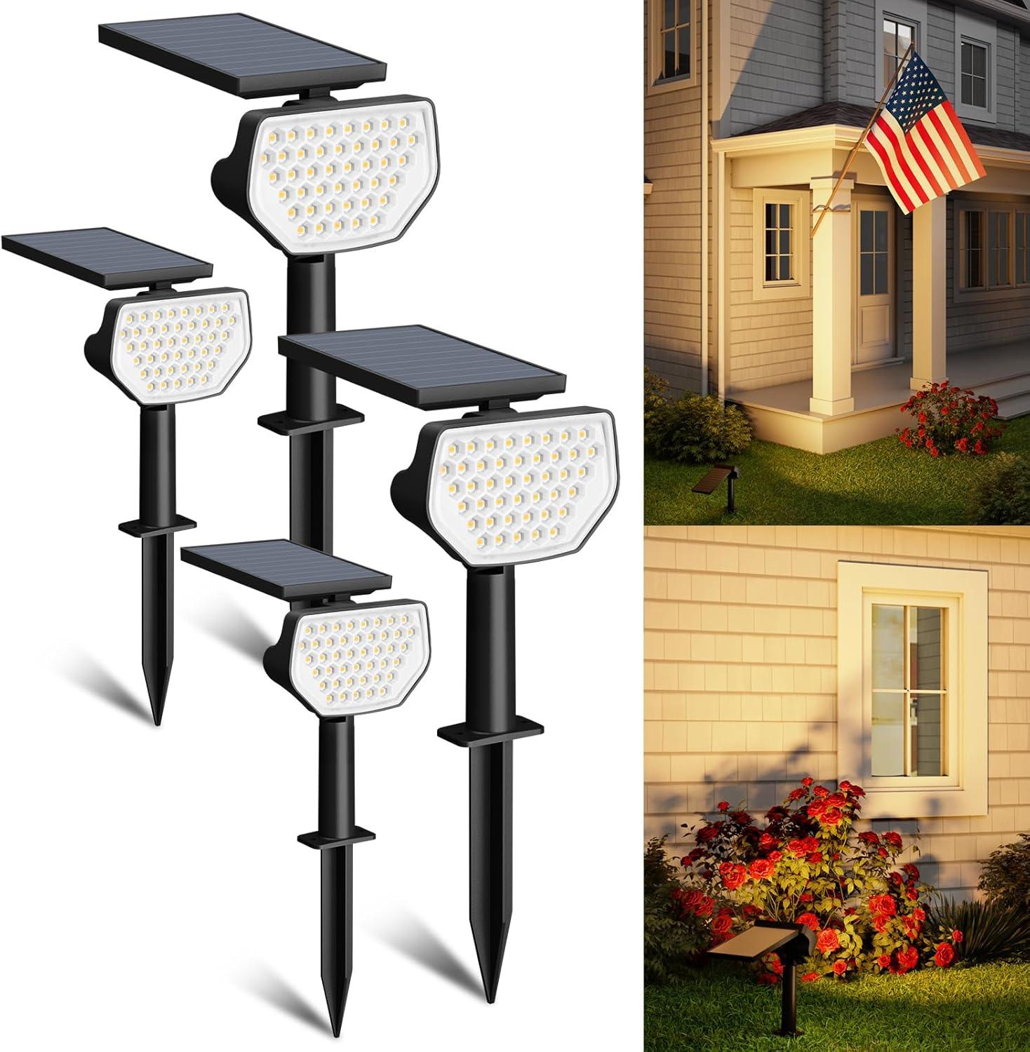 imageLepro Halloween Outdoor Solar Spot Lights Outdoor IP65 Waterproof for Flag Garden Landscape Backyard Holiday Christmas Decorations 2 Pack Cool WhiteWarm White