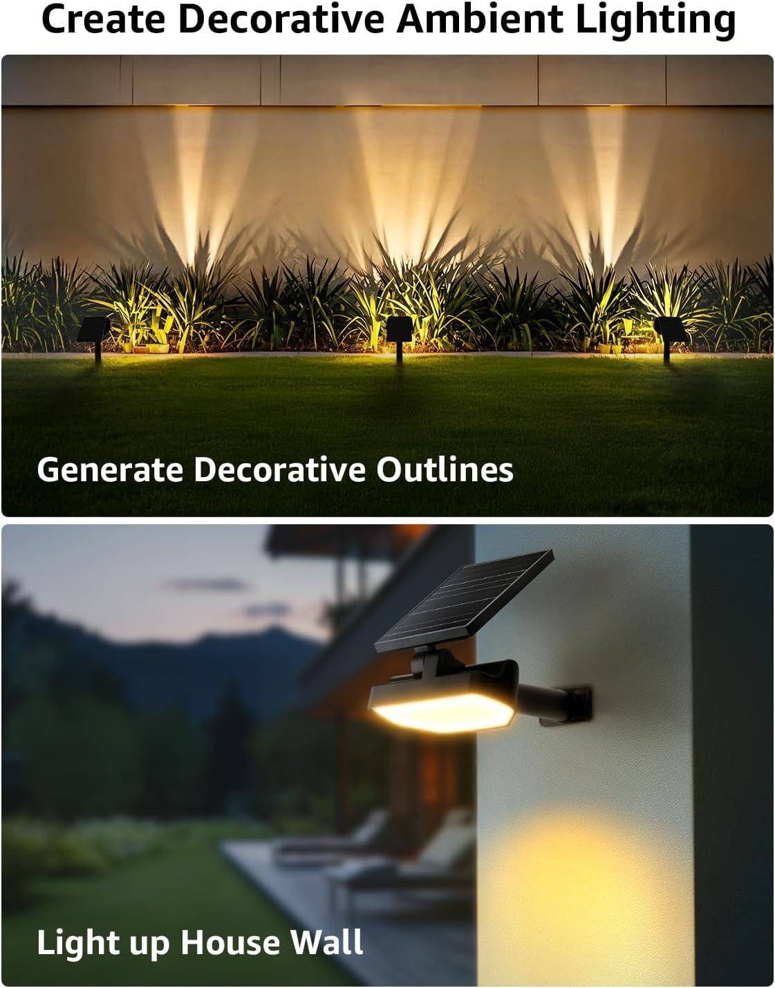 imageLepro Halloween Outdoor Solar Spot Lights Outdoor IP65 Waterproof for Flag Garden Landscape Backyard Holiday Christmas Decorations 2 Pack Cool WhiteWarm White