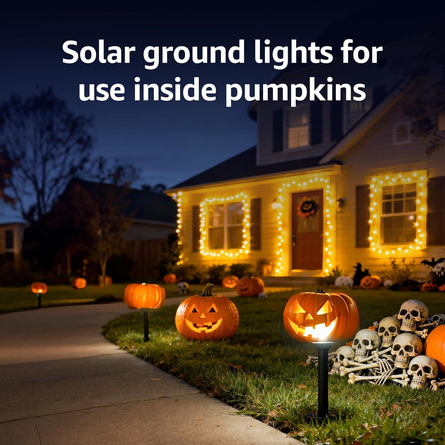 imageLepro Halloween Outdoor Solar Spot Lights Outdoor IP65 Waterproof for Flag Garden Landscape Backyard Holiday Christmas Decorations 2 Pack Cool WhiteWarm White