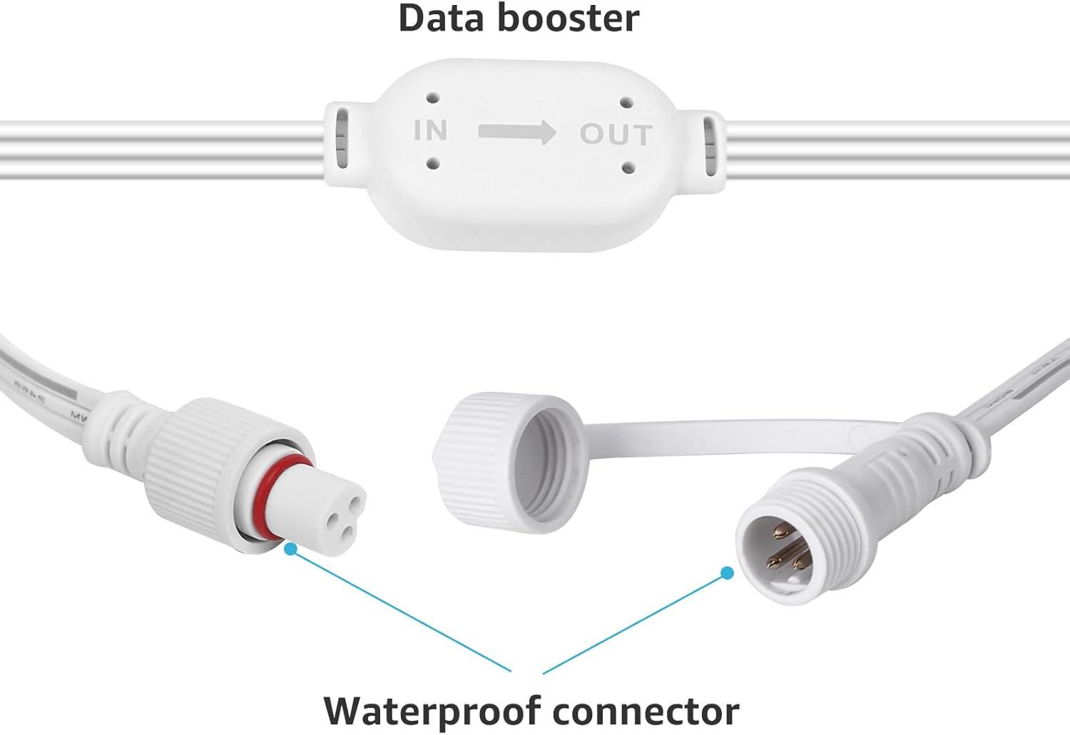 imageLepro Permanent Lights Accessories Only 10ft Extension Cable for Lepro E1 Permanent Outdoor Lights 3pin Extension Cord with Builtin Data Booster