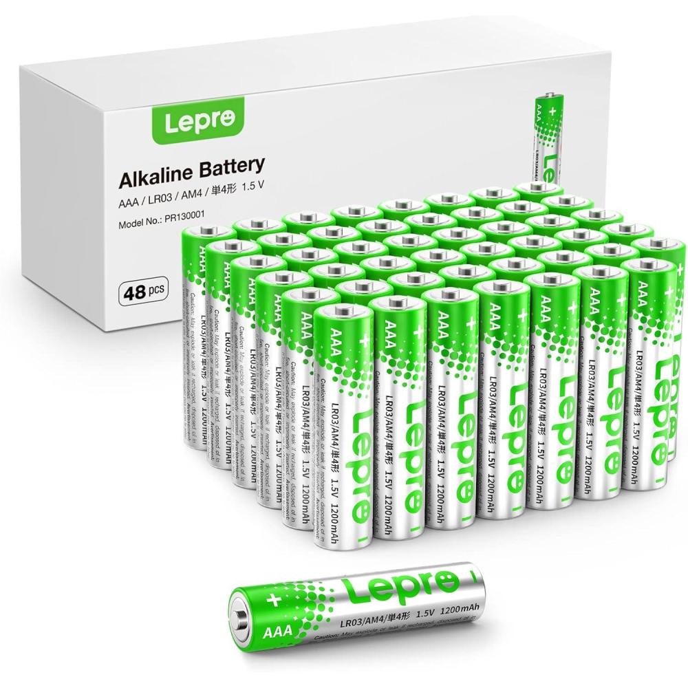 imageLepro AAA Batteries 24 Pack Triple A Batteries with Ultra LongLasting Power  High Performance15V LeakProof CorrosionResistant Alkaline AAA Batteries Ideal for Home ampamp Office Devices48 Count Pack of 1