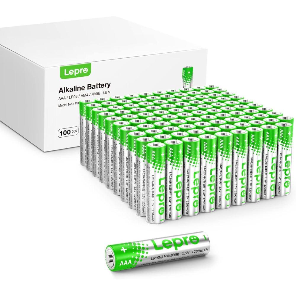 imageLepro AAA Batteries 24 Pack Triple A Batteries with Ultra LongLasting Power  High Performance15V LeakProof CorrosionResistant Alkaline AAA Batteries Ideal for Home ampamp Office Devices100 Count Pack of 1