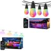imageLepro Bundle  100ft E1 RGBIC AI Smart Permanent Outdoor Lights with 30 WarmCool LED Lights ampamp 100ft ZB1 RGBIC AI Smart Outdoor String Lights with 30 Warm LED Bulbs