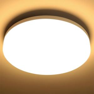 Lepro 8.7 inch 15 watt Flush Mount LED Ceiling Light Fixture for Bathroom Waterproof Soft Warm White 3000 Kelvin 1250 Lumen 120 watt Equivalent Ceiling Lamp for Kitchen, Laundry, Bedroom, Hallway(Warm White)