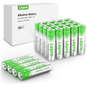 Lepro AA Batteries 24 Pack (Reclosable Packaging) – 1.5V Alkaline Double A Batteries with 2800mAh Max Long-Lasting Power, Leak-Proof & Corrosion-Resistant, Ideal for Home & Office Devices(24 Count (Pack of 1))