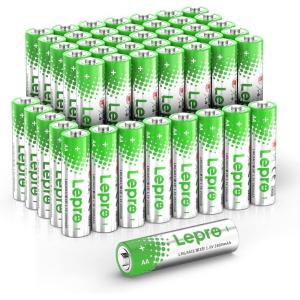 Lepro AA Batteries 24 Pack (Reclosable Packaging) – 1.5V Alkaline Double A Batteries with 2800mAh Max Long-Lasting Power, Leak-Proof & Corrosion-Resistant, Ideal for Home & Office Devices(48 Count (Pack of 1))
