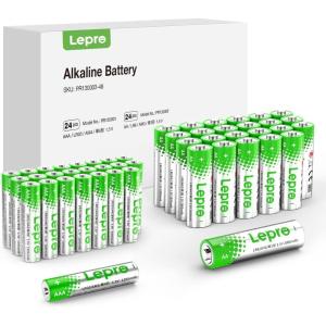 Lepro Batteries Variety Pack, AA and AAA Batteries Combo Pack 24 Count, 2800mAh Alkaline Power – 12 Double AA Batteries and 12 Triple AAA Batteries【Not Rechargeable】(48 Count (24 AA+24 AAA))