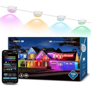 Lepro Bundle – 2 Items: O1 Smart Floor Lamp Compatible with Alexa + E1 AI Permanent Outdoor Lights APP Control