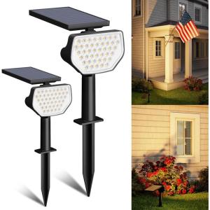 Lepro Halloween Outdoor Solar Spot Lights Outdoor IP65 Waterproof for Flag Garden Landscape Backyard Holiday Christmas Decorations, 2 Pack (Cool White)(Warm White)