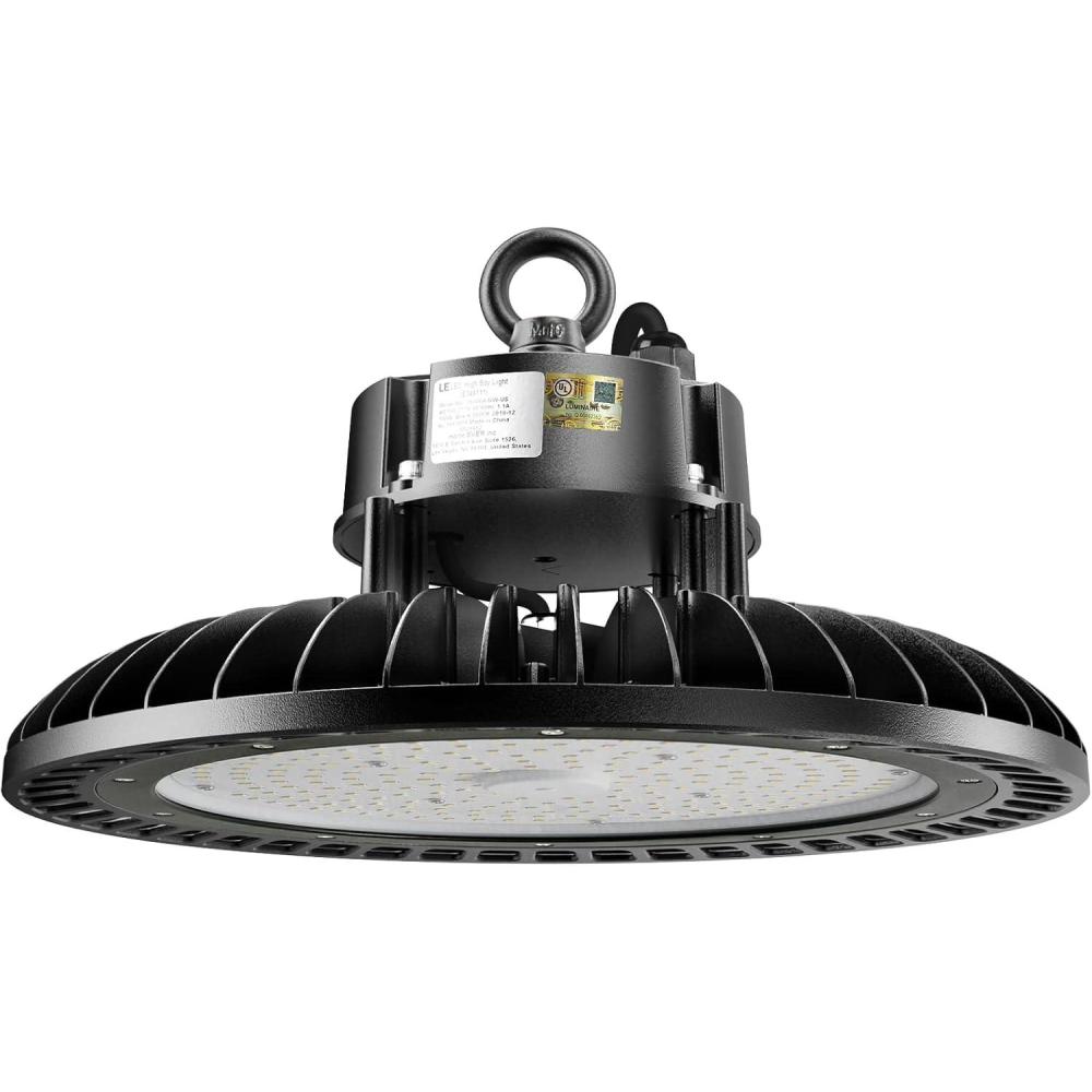 image:imageLE UFO LED High Bay Light 100W 13000lm 5000K Daylight 300W HPS Equivalent 110V Dimmable Commercial Warehouse LED Lighting Waterproof IP65 100277V 110 Beam Industrial Ceiling Light Fixture