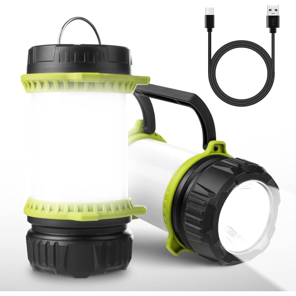 image:imageLighting EVER LED Camping Lantern Rechargeable Flashlight with 500LM 5 Light Modes 2600mAh Power Bank IPX4 Waterproof for Hurricane Emergency Outdoor Hiking and Home USB Cable Included
