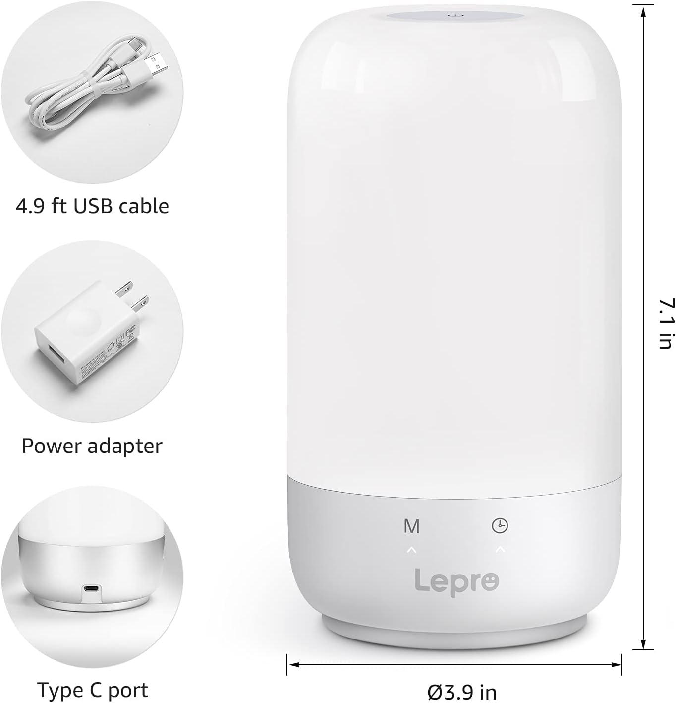 image:imageLepro Smart Table Lamp Dimmable LED Touch Lamp Compatible with Alexa and Google Assistant Tunable Warm White Bedside Night Light RGB Color Changing Ambient lamp for Bedroom Silver 24 GHz Wifi