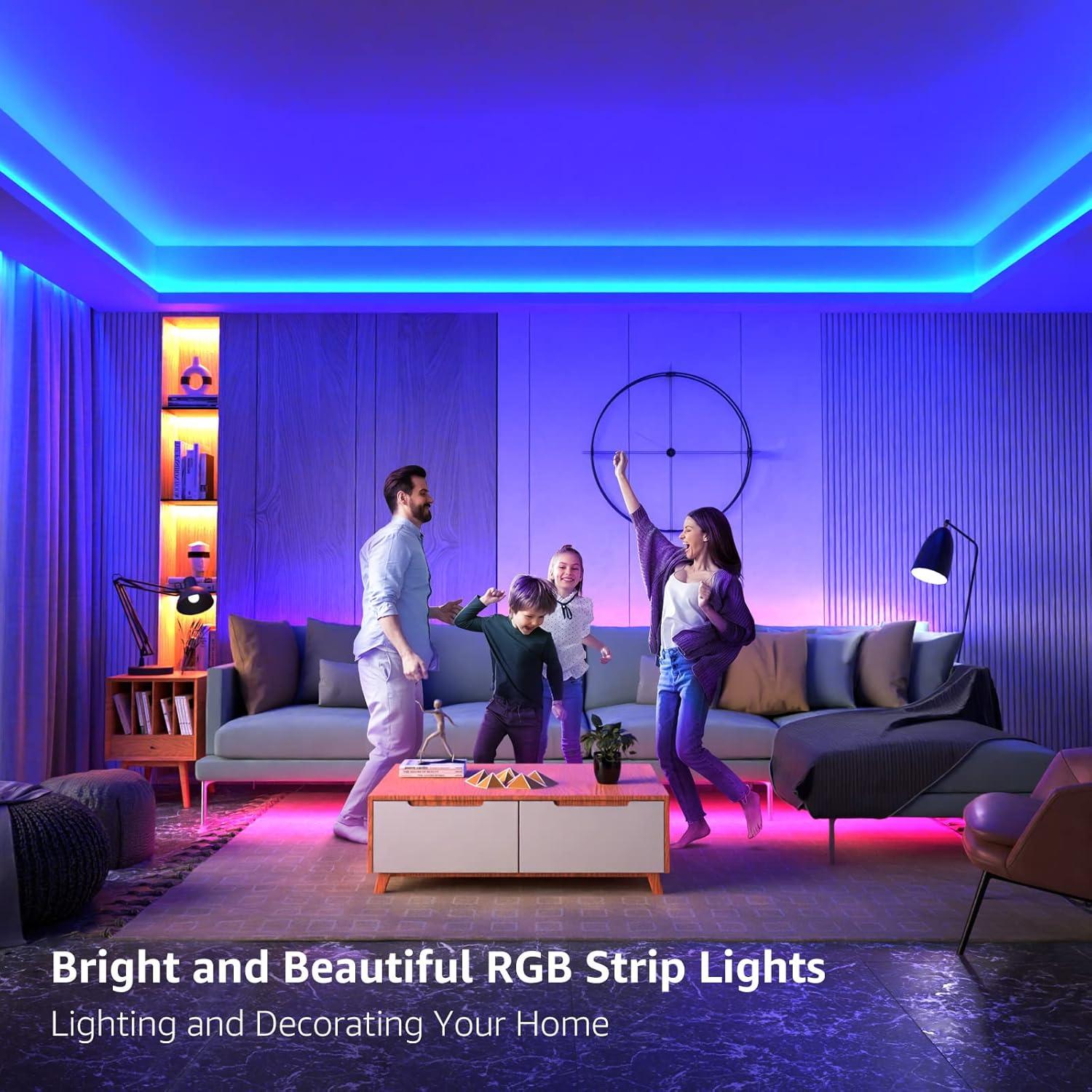 image:imageLepro Indoor LED Strip Lights 164ft RGB Color Changing 5050 SMD LED Light Strip with Remote amp 24V Power Adapter for Home Decor Bedroom TV Backlight164 ft
