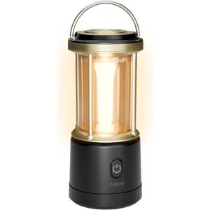 Lepro 1100LM Battery Powered LED Camping Lantern, Waterproof Tent Light with 5 Light Modes, Camping Essentials, Portable Lantern Flashlight for Camping, Emergency Light, Power Outage, Not Rechargeable(Black)