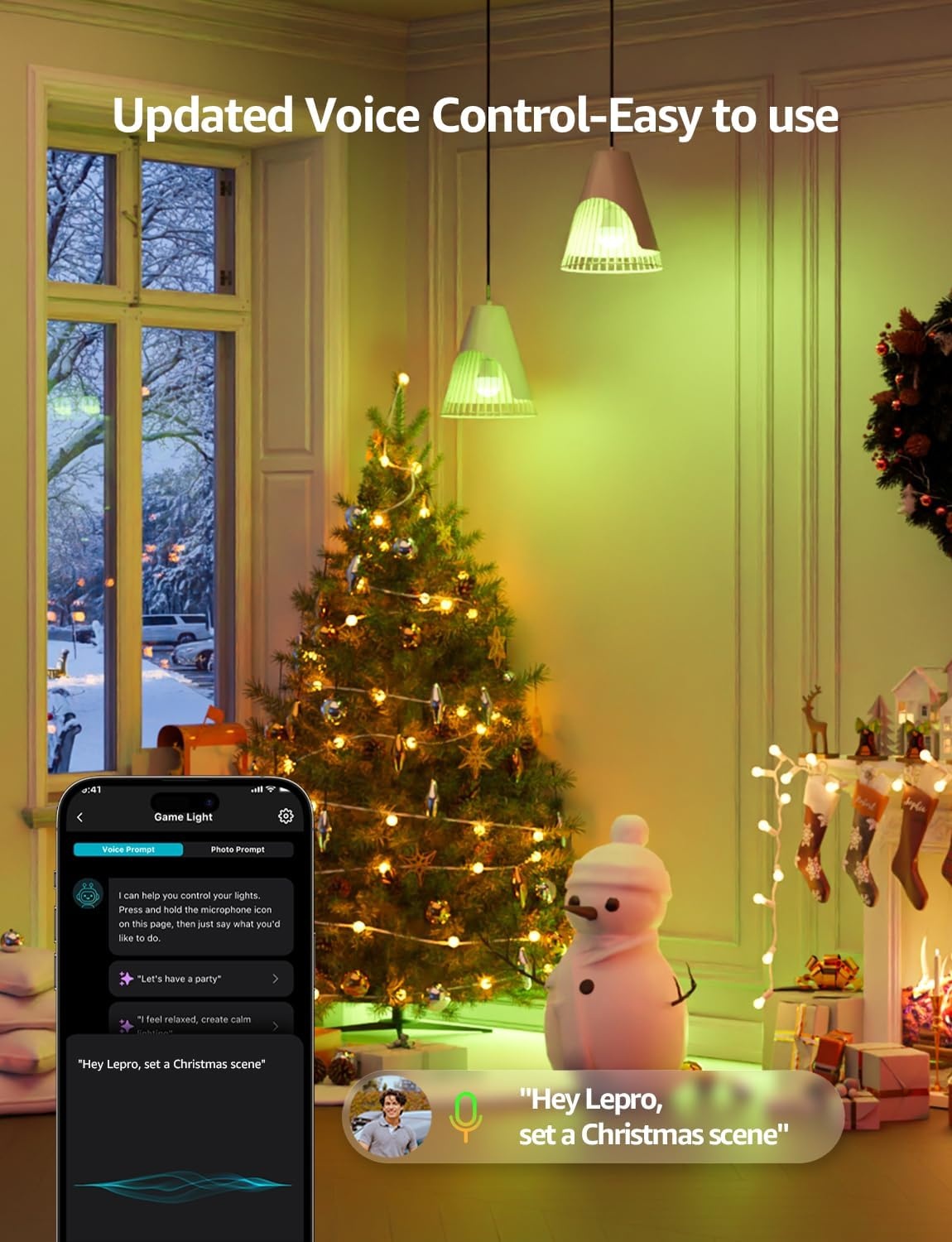 image:imageLepro B1 AI Smart Light Bulbs WiFi amp Bluetooth RGBWW Color Changing LED Bulb Works with Alexa amp Google Assistant Personalized Al Lighting Designer AI Voice Control Music Sync 24GHz Only 8 PackRgbww