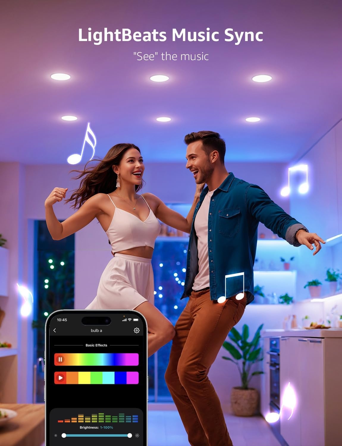 image:imageLepro BR2 AI LED Smart Bulbs AI Generated Lighting LightGPM 4 with LLM LightBeats Music Sync Voice Control Via App RGBWW Colors Compatible with Alexa amp Google Assistant BR30 E26 8W 4 Packs