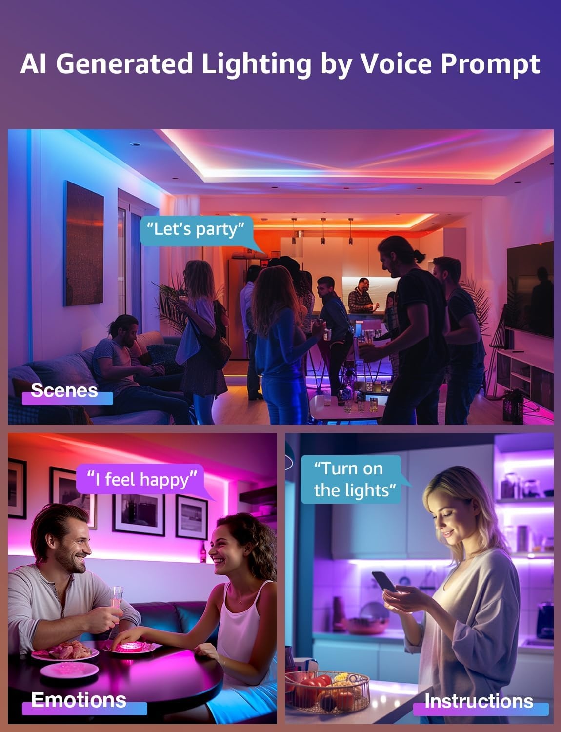 image:imageLepro Bundle 2 Items 164ft MagicColor Light Strips amp 984ft N1 AI Smart RGB Rope Lights with IC Insert AI Generated Lighting LightBeats Music Sync AI Facial Recognition Voice Control Via App