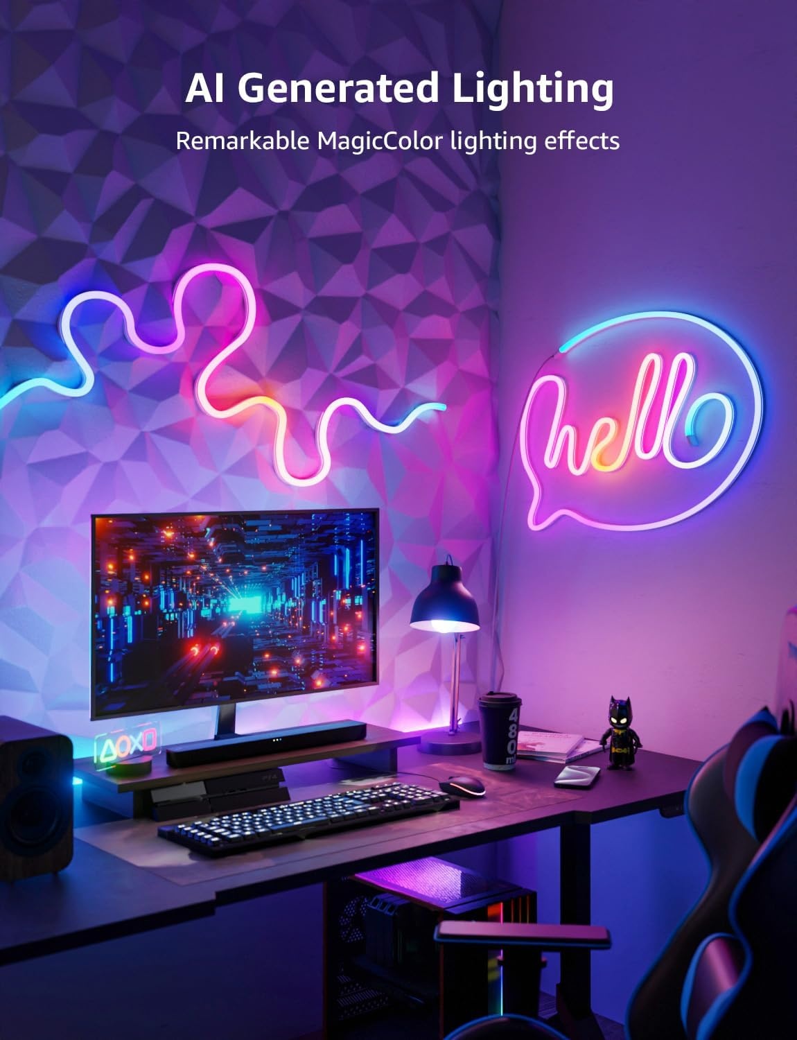 image:imageLepro Bundle 2 Items 164ft MagicColor Light Strips amp 984ft N1 AI Smart RGB Rope Lights with IC Insert AI Generated Lighting LightBeats Music Sync AI Facial Recognition Voice Control Via App