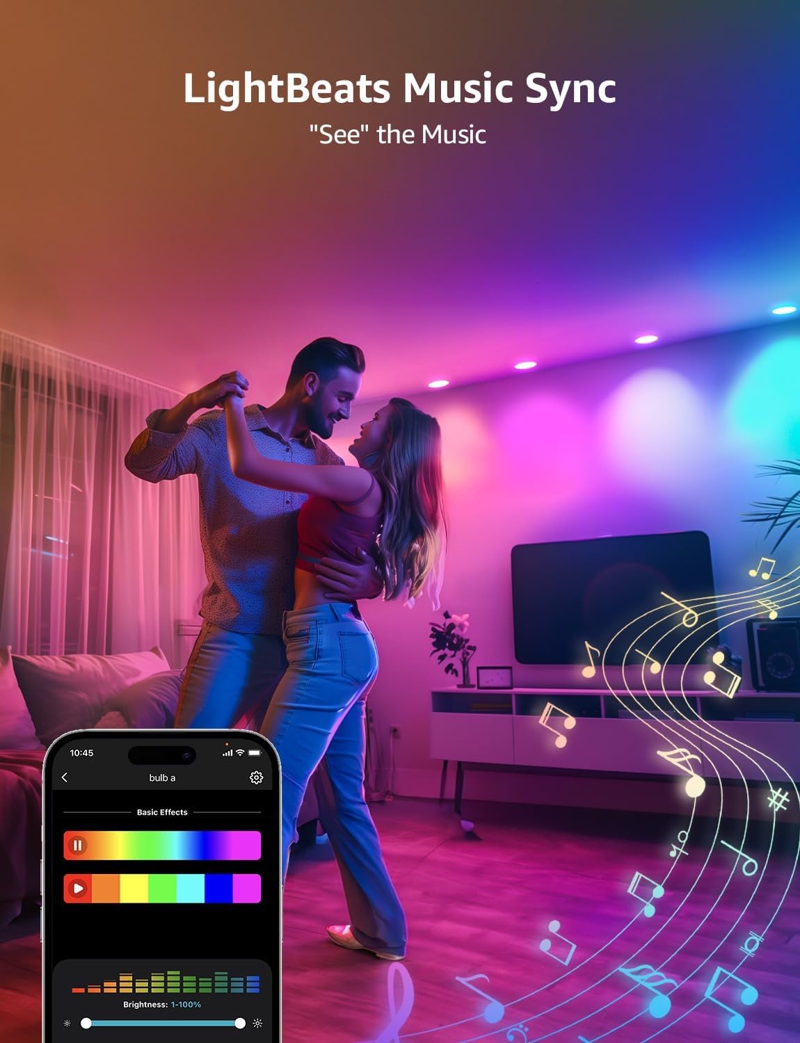 image:imageLepro Bundle R2 AI Smart LED Canless Light 6 Inch with Mood Recognition Music Sync Group Control 12W1050 Lumen 87 inch Flush Mount LED Ceiling Light for Bathroom Waterproof