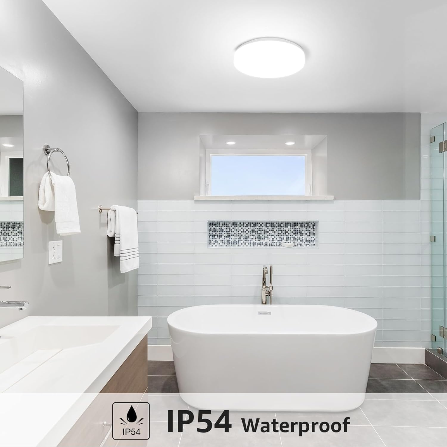 image:imageLepro Bundle R2 AI Smart LED Canless Light 6 Inch with Mood Recognition Music Sync Group Control 12W1050 Lumen 87 inch Flush Mount LED Ceiling Light for Bathroom Waterproof