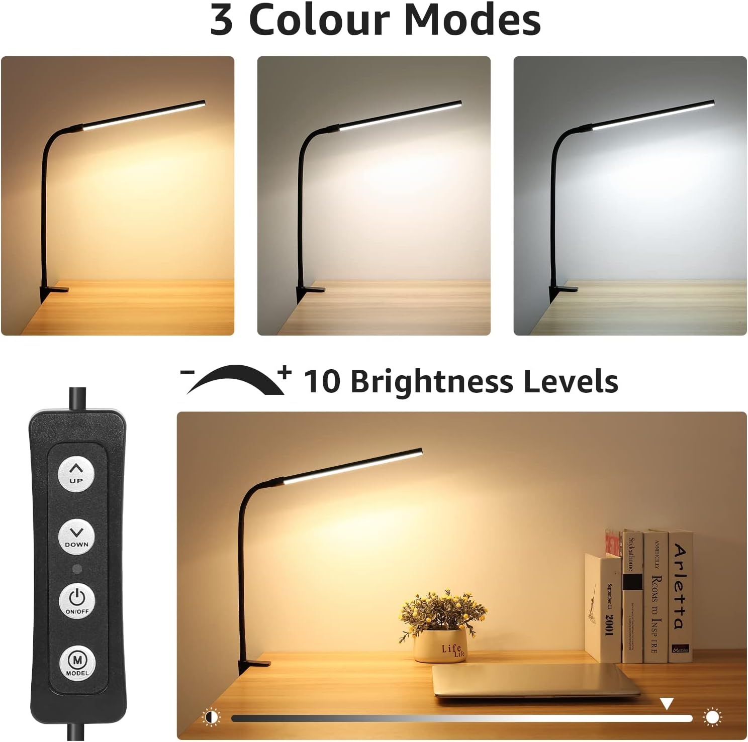 image:imageLepro Bundle R2 AI Smart LED Recessed Lighting 6 Inch with Mood Recognition Music Sync Group Control 12W 1050 Lumen Clip on Desk Lamp LED Reading Light Dimmable